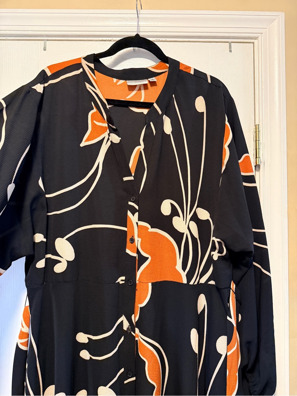 Premier Black Maxi Dress with Rust and Cream Floral Print - Picture 4 of 7
